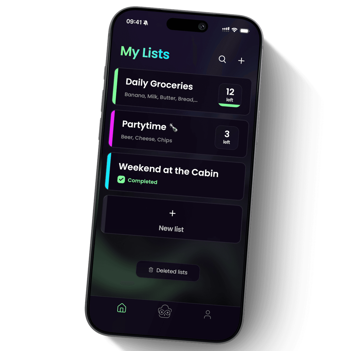 Veloop - The smart AI shopping list app interface